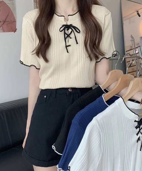 Lace Ladies（レースレディース） tシャツ 半袖 配色 メロウ レース
