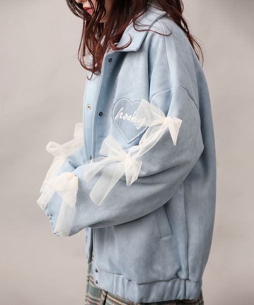 カバーオール 「HOOK」for girls チェリー刺繍チュールリボン付き