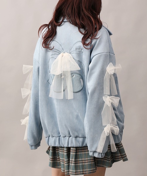 カバーオール 「HOOK」for girls チェリー刺繍チュールリボン付き