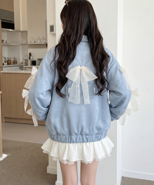 カバーオール 「HOOK」for girls チェリー刺繍チュールリボン付き 