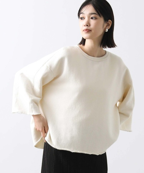 tシャツ 裏毛ボート７分袖カットソー レディース