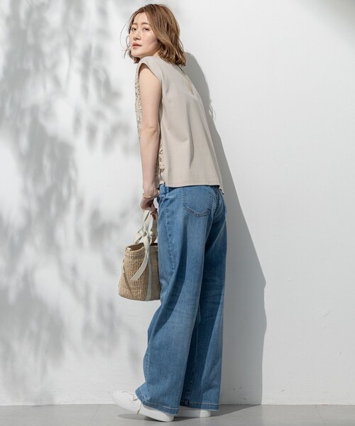 23区 DENIM 大きいサイズ46 形綺麗☆グレー☆デニム☆パンツ☆ジーンズ 23区 ジーンズ デニム デニムパンツ 「Oggi6月号掲載/接触冷感