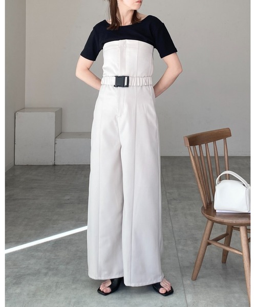 She's Closet サロペット オーバーオール フロントジップベルト