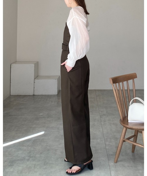 She's Closet サロペット オーバーオール フロントジップベルト