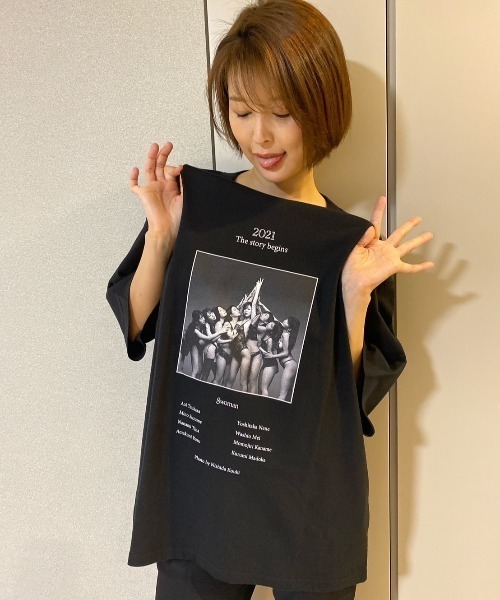tシャツ 「ZOZOTOWN限定」LHP×Mitsuki/Organic cotton「Lyricalia」print BIG T(UNISEX)/l L.H.P tシャツ 「ZOZOTOWN限定」LHP×Mitsuki/Organic cotton