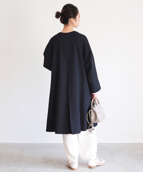 スローブイエナ❁膝下コート SLOBE IENA 「SLOBE IENA」 ノーカラーコート 36 ネイビー