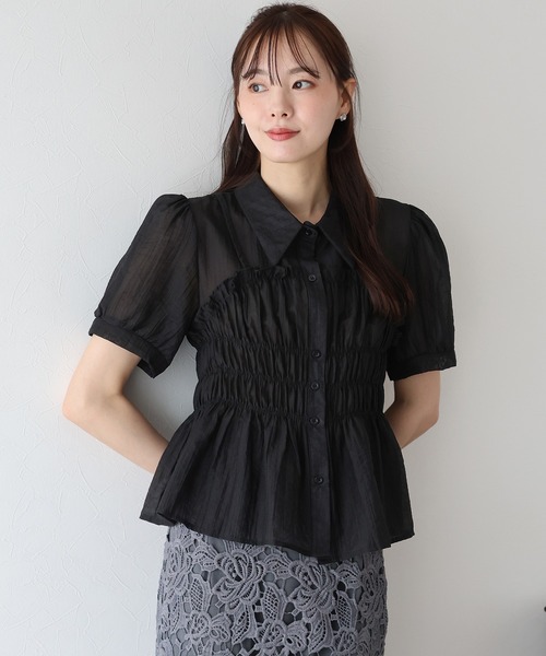 トゥデイフル フリンジ付きビスチェ＋シアーシャツ