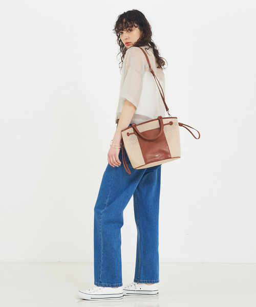 【ベージュ】Sheer/シアーメッシュ2WAYトート LOWELL things（ロウェル シングス） トートバッグ Sheer/シアー