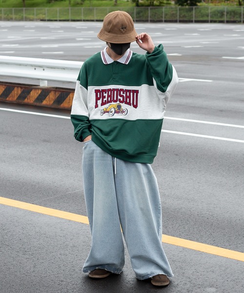 「Perushu」 スウェットカットソー MEDIUM ネイビー メンズ