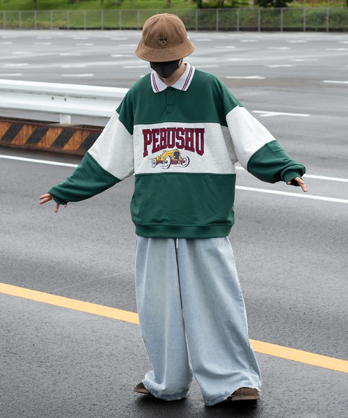 「Perushu」 スウェットカットソー MEDIUM ネイビー メンズ
