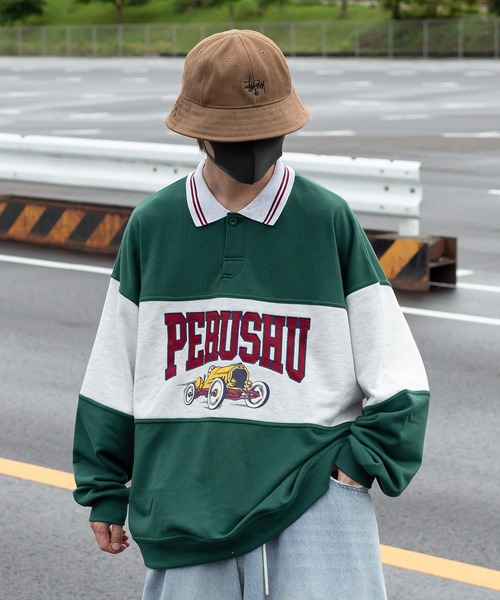 「Perushu」 スウェットカットソー MEDIUM ネイビー メンズ
