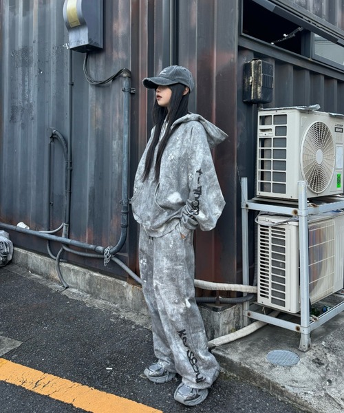 KsGパーカー KsG 「KsG」 ジップアップパーカー LARGE グレー レディース