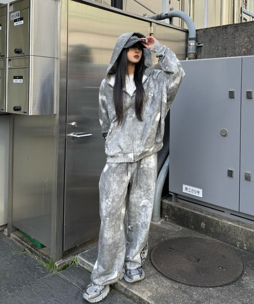 KsGパーカー KsG 「KsG」 ジップアップパーカー LARGE グレー レディース