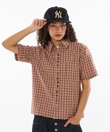 シャツ FAKE BOTTON SEERSUCKER SHORT SHIRT/ フェイクボタンシアサッカーショートシャツ メンズ レディース｜ZOZOTOWN Yahoo!店