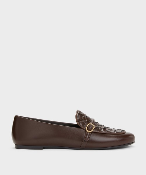 CHARLES & KEITH ダークブラウン ローファー CHARLES ＆ KEITH（チャールズ&キース） ローファー ウーブン バックル