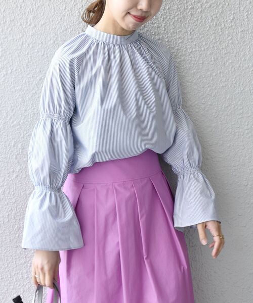「SHIPS any」 長袖ブラウス ONE SIZE ブルー レディース