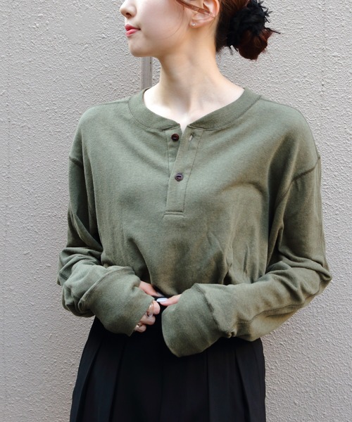 tシャツ THE SHINZONE/シンゾーン　コットンウール ヘンリーネックシャツ　COTTON WOOL HENRY NECK SHIRT　25A