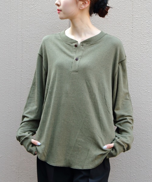 tシャツ THE SHINZONE/シンゾーン　コットンウール ヘンリーネックシャツ　COTTON WOOL HENRY NECK SHIRT　25A THE SHINZONE tシャツ SHINZONE/シンゾーン コットンウール