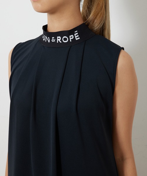 「JUN&ROPE'」 ノースリーブワンピース M レッド レディース_画像4