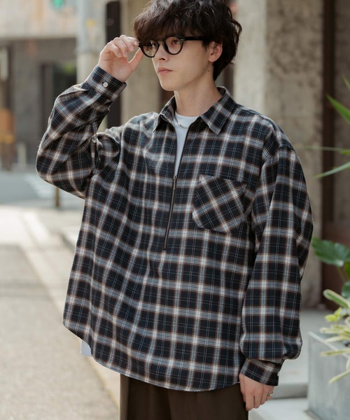 Rocky Monroe（ロッキーモンロー） シャツ ハーフジップオーバーサイズ