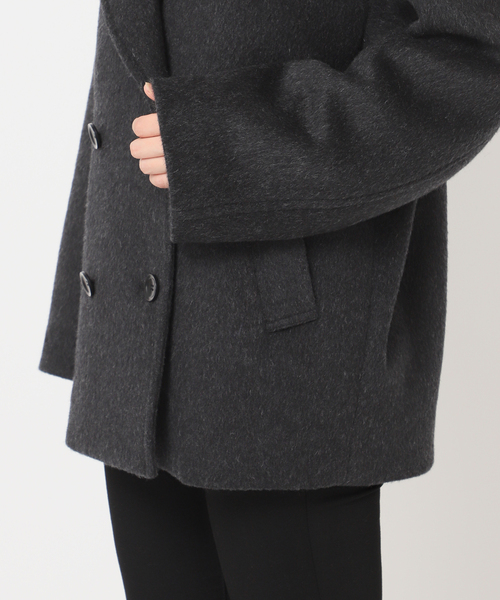 【極美品】ジャーナルスタンダード　ウールアンゴラコート　ブラック38 JOURNAL STANDARD コート アウター 「2025FW 新作」ウール
