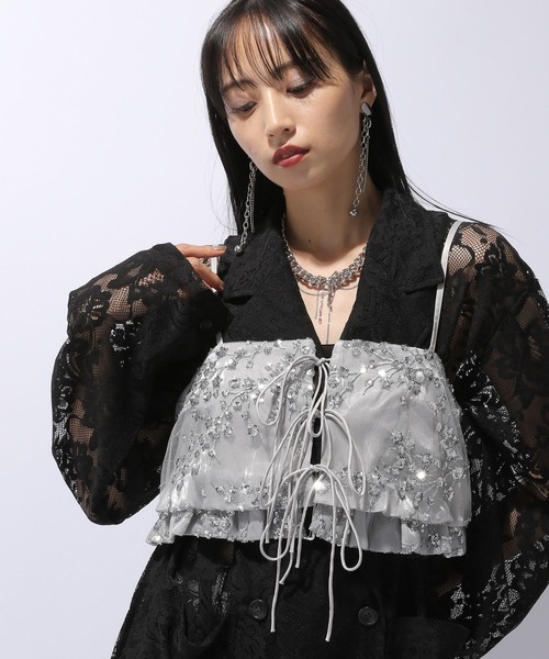 「HARE」 キャミソールブラウス FREE シルバー レディース_画像8