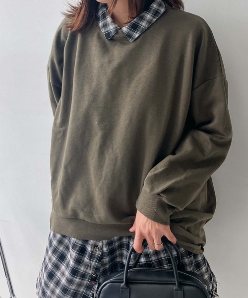 AS KNOW AS（アズノゥアズ） tシャツ異素材切り替えゆるりプルオーバー