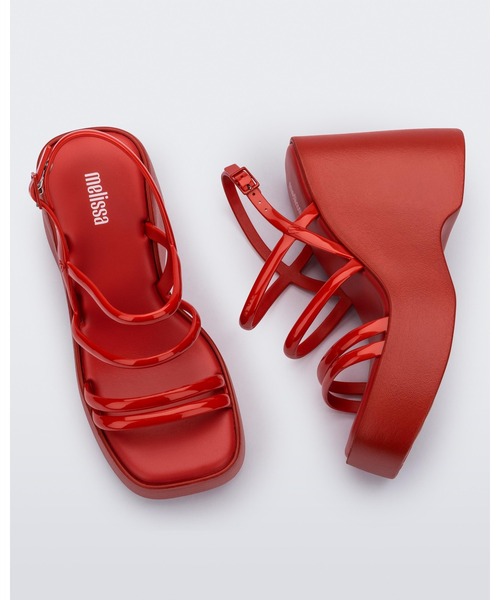 「melissa」 ヒールサンダル 37 レッド レディース_画像7