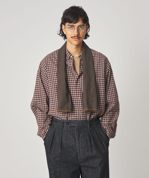 オーガニックコットン ドビー チェックLOOSE 26SS STEVEN ALAN（スティーブンアラン） シャツ オーガニックコットン