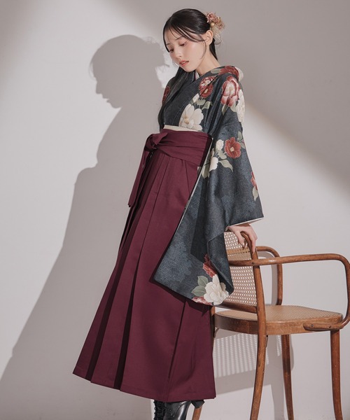 着物 卒業袴3点セット 二尺袖着物　帯　袴 レディース_6