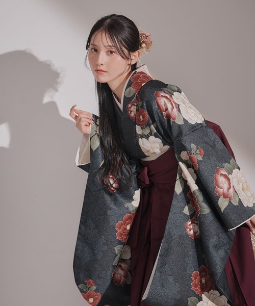 着物 卒業袴3点セット 二尺袖着物　帯　袴 レディース_8