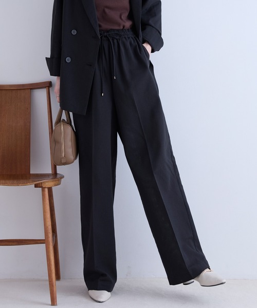 Aunely ワイドパンツ スラックス パンツ レディース : ZOZOTOWN Yahoo