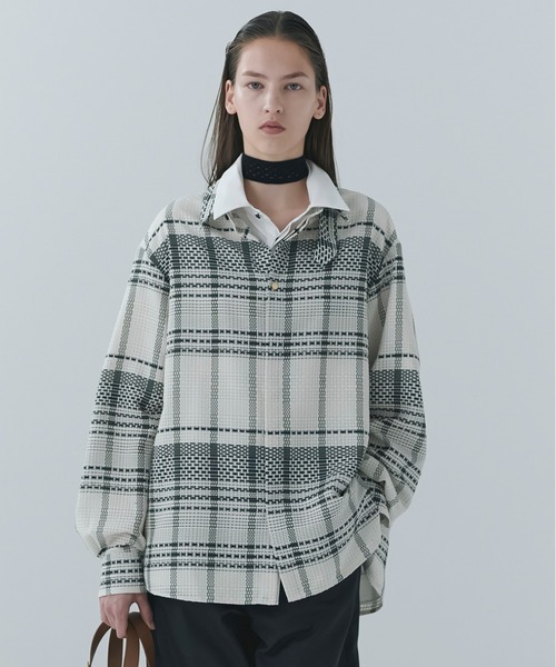 CULLNI（クルニ） シャツ Sheer Tile Check Chin Tab Shirt メンズ