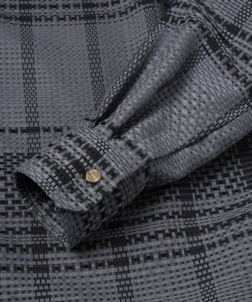 CULLNI（クルニ） シャツ Sheer Tile Check Chin Tab Shirt メンズ