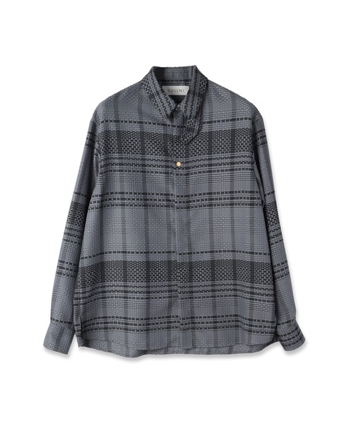 CULLNI（クルニ） シャツ Sheer Tile Check Chin Tab Shirt メンズ