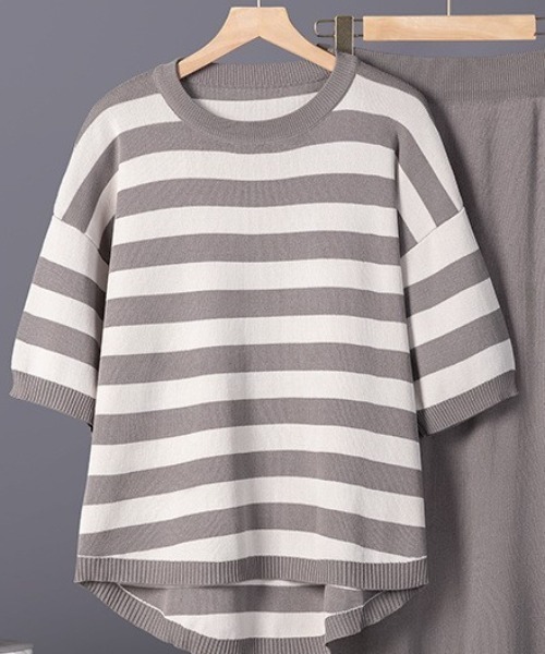 a lot of love tシャツ ボーダーニットT×スカートセット レディース