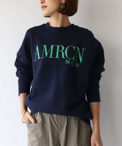 「MICA&DEAL」 スウェットカットソー「AMERICANAコラボ」 FREE ネイビー レディース