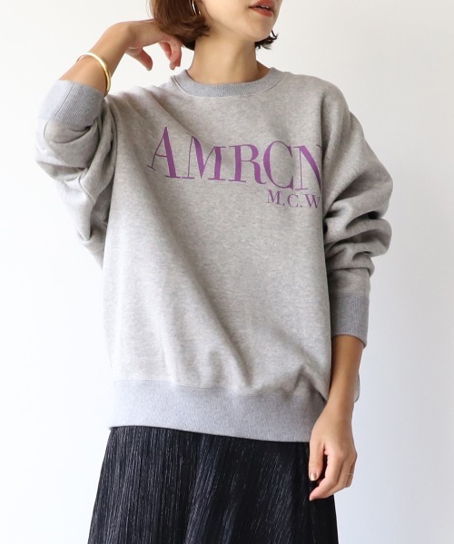 「MICA&DEAL」 スウェットカットソー「AMERICANAコラボ」 FREE ネイビー レディース