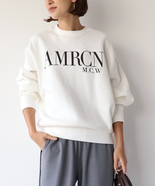 「MICA&DEAL」 スウェットカットソー「AMERICANAコラボ」 FREE ネイビー レディース