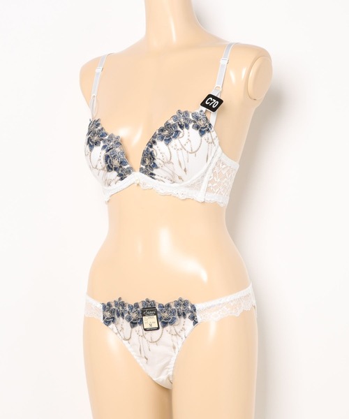 Sanei ブラジャー ショーツセット 「美谷間＆丸胸を叶える！ナチュ盛り