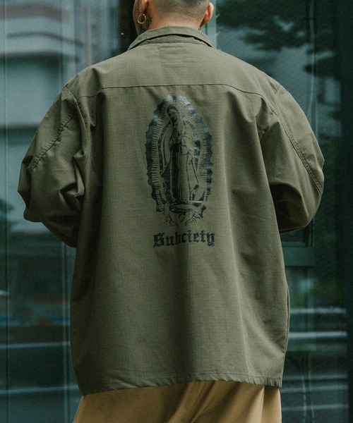 Subciety（サブサエティ） ジャケット LARGE オリーブ×ブラック メンズ