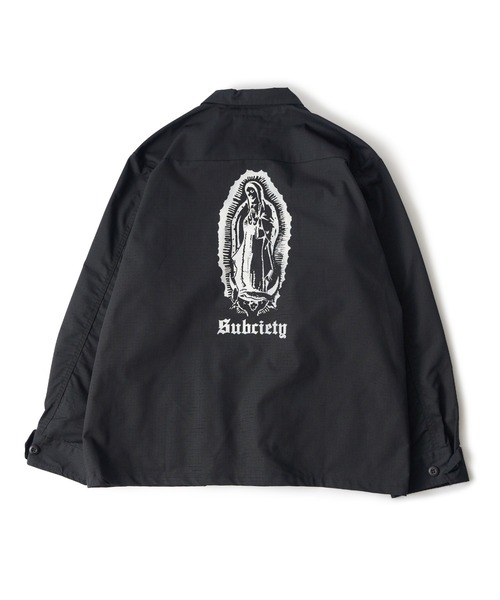 「Subciety」 ジャケット LARGE オリーブ×ブラック メンズの画像