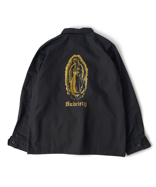 「Subciety」 ジャケット LARGE オリーブ×ブラック メンズの画像