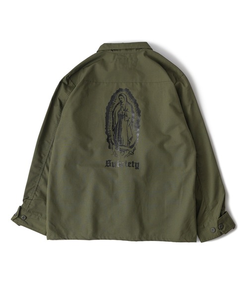「Subciety」 ジャケット LARGE オリーブ×ブラック メンズの画像