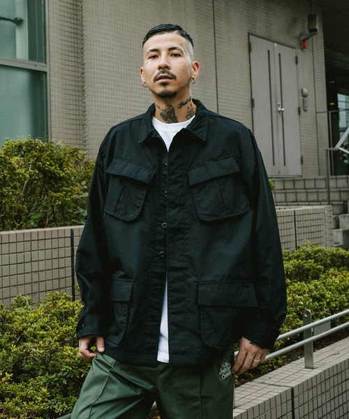 「Subciety」 ジャケット LARGE オリーブ×ブラック メンズの画像