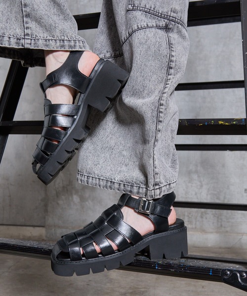 SERACE 厚底 サンダル 「SERACE」＋7.5cm high sole gurkha sandals