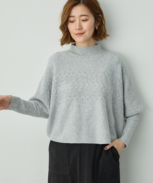 「Petit Honfleur」 7分袖ニット M ネイビー レディース_画像9