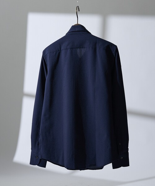 シャツ 「DotAir」2WAY サッカー長袖シャツ / 軽量 / 防シワ / 吸水速乾 メンズの画像