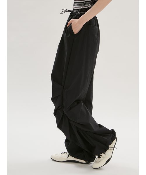 emmi ペチパンツ ワイドパンツ パンツ ギャザーディテールナイロン