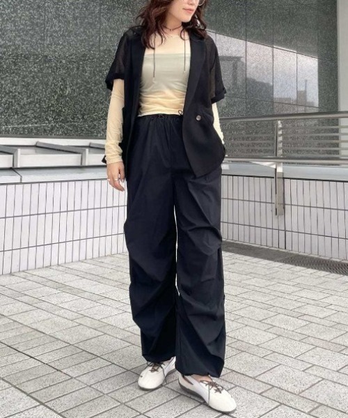 emmi ペチパンツ ワイドパンツ パンツ ギャザーディテールナイロン